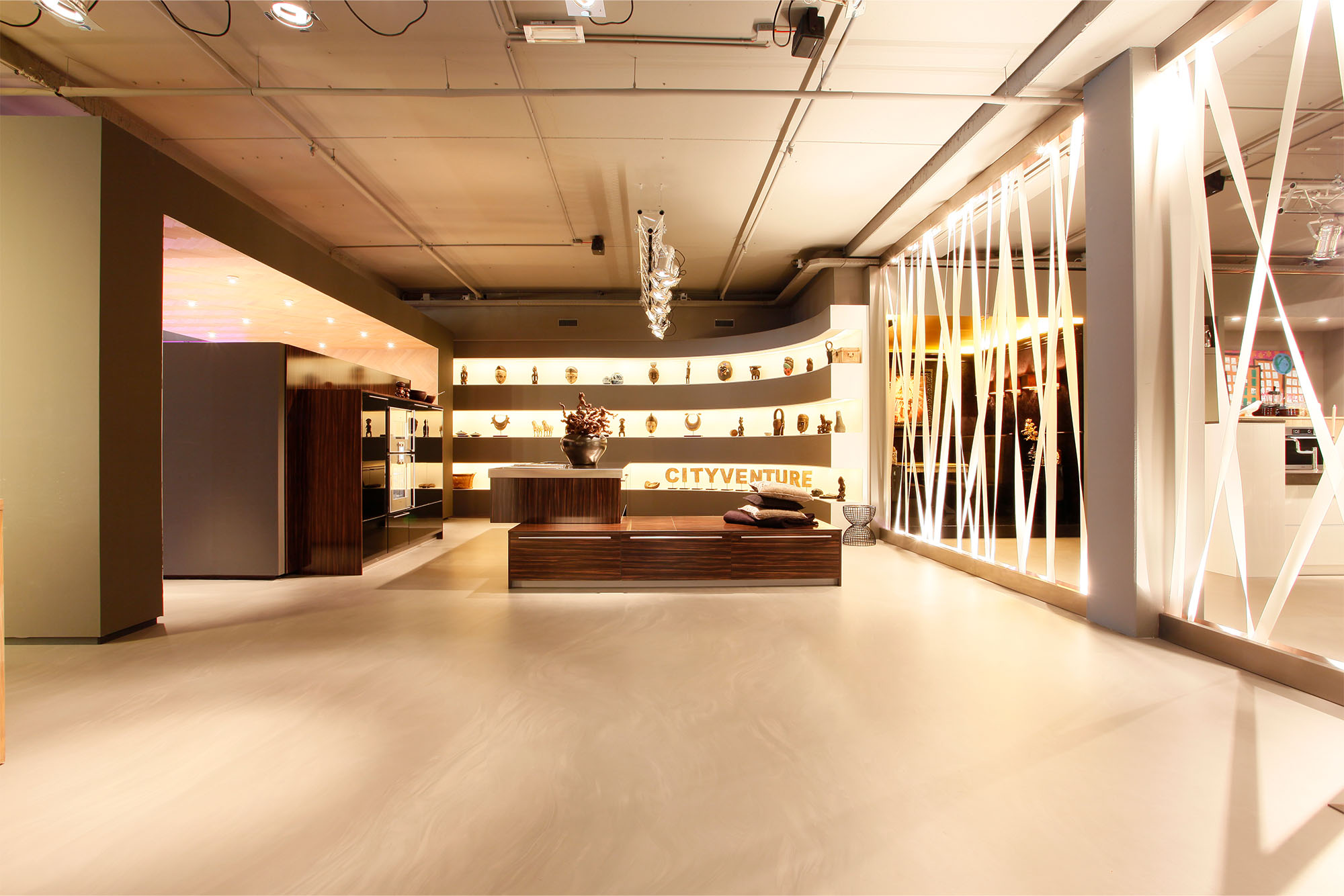 Gietvloer in winkel showroom
